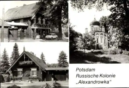 Ak Potsdam, Russische Kolonie Alexandrowka, Russische Kirche auf dem Kapellenberg, Siedlungshaus