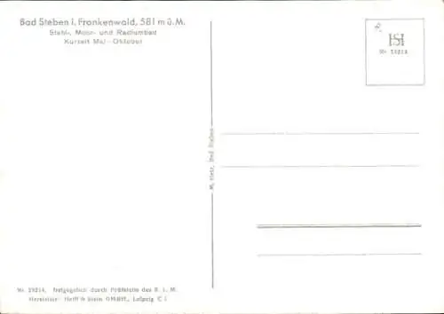 Ak Bad Steben in Oberfranken, Fliegeraufnahme, Panorama