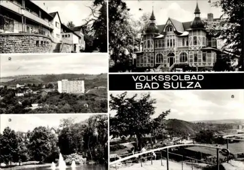 Ak Bad Sulza in Thüringen, Kurhaus, Bettenhaus, Kurpark, Inhalatorium, Blick von der Sonnenburg