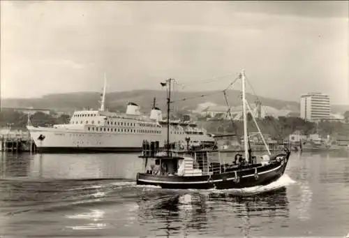 Ak Sassnitz auf Rügen, Hafen, Fährschiff Saßnitz