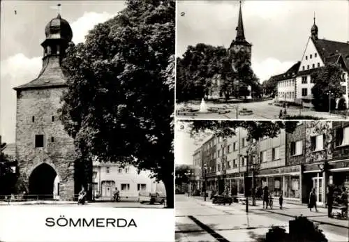 Ak Sömmerda im Thüringer Becken, Kirche, Markt, Erfurter Tor