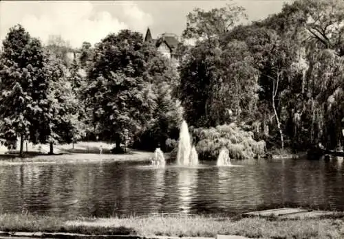 Ak Bad Sulza in Thüringen, Kurpark, Wasserspiel