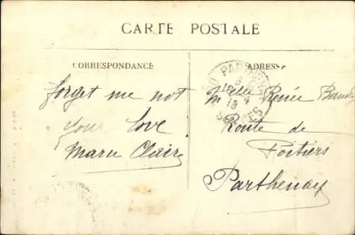 Ak La Villedieu Charente Maritime, Kirche