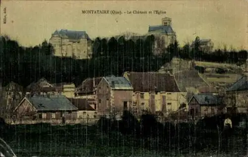 Ak Montataire Oise, Schloss, Kirche