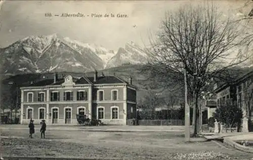 Ak Albertville Savoie, Place de la Gare