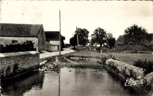 Ak Preaux Seine-et-Marne, L’Abreuvoir