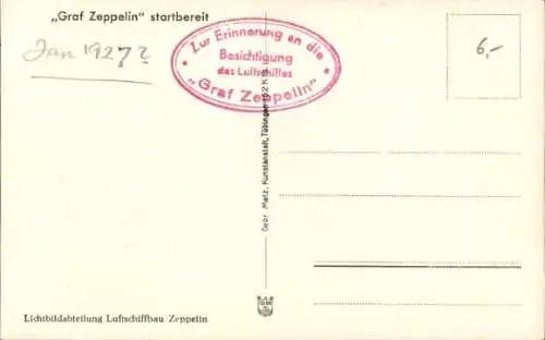 Ak Graf Zeppelin in der Luftsschiffwerft, startbereit