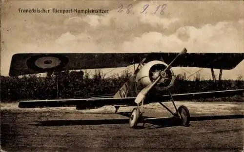 Ak Französischer Nieuport-Kampfeinsitzer, Militärflugzeug