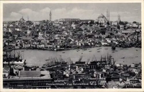 Ak Konstantinopel Istanbul Türkei, Panoramablick und das Goldene Horn