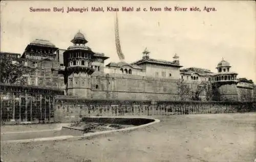 Ak Agra Indien, Summon Burj Jahangiri Mahl, Khas Mahl, from the River side