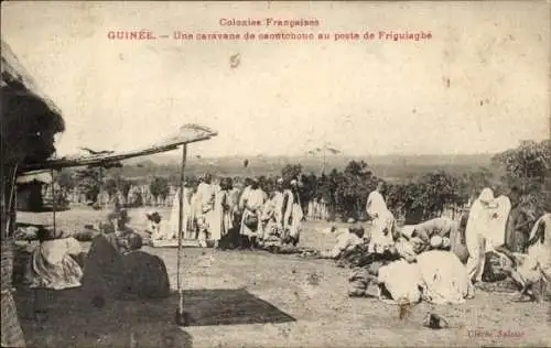 Ak Guinea, Friguiagbe, Une caravane de caoutchouc, Kautschuk Karawane