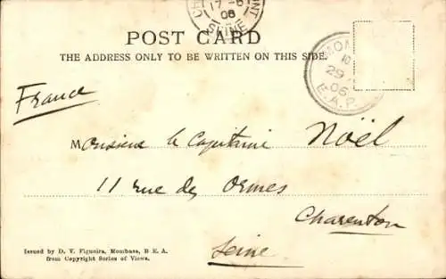 Ak Mombasa Kenia, Blick zum Hafen