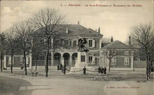 Ak Albertville Savoie, Unterpräfektur, Monument des Mobiles