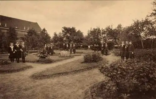 Ak Rolleghem Kortrijk Kortrijk Westflandern, eine Ecke des Gartens