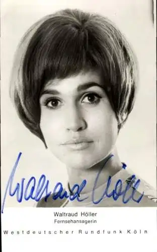 Ak Fernsehansagerin Waltraud Höller, Portrait, Autogramm