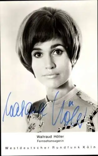 Ak Fernsehansagerin Waltraud Höller, Portrait, Autogramm