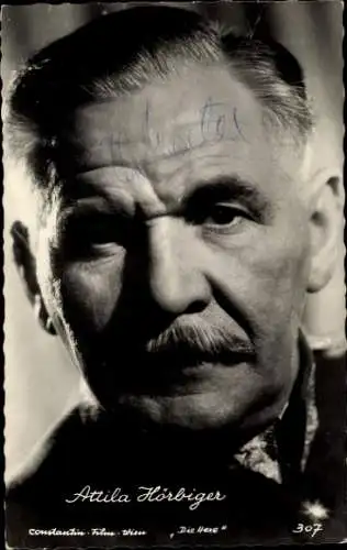 Ak Schauspieler Attila Hörbiger, Portrait, Autogramm