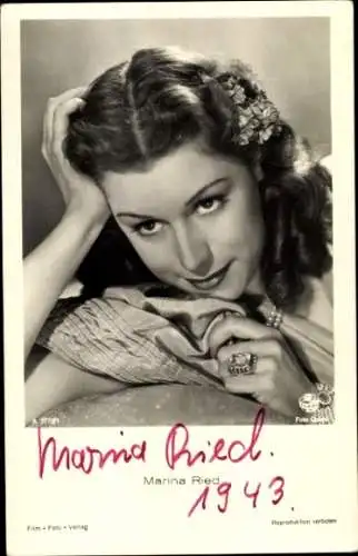 Ak Schauspielerin Marina Ried, Portrait, Autogramm