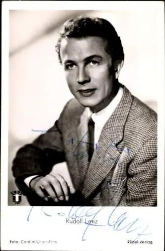 Ak Schauspieler Rudolf Lenz, Portrait, Liebe, Schnee und Sonnenschein, Autogramm