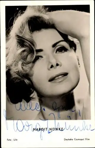 Ak Schauspielerin Margit Nünke, Fotomodell, Portrait, Autogramm