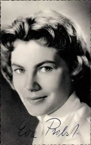 Ak Schauspielerin Eva Probst, Portrait, Autogramm