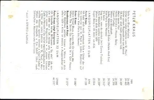 Ak SängerPeter Kraus, Portrait, Polydor, Motorrad, Autogramm