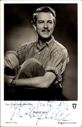Ak Schauspieler Rudolf Lenz, Portrait, Autogramm