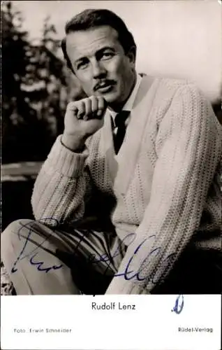 Ak Schauspieler Rudolf Lenz, Portrait, Autogramm