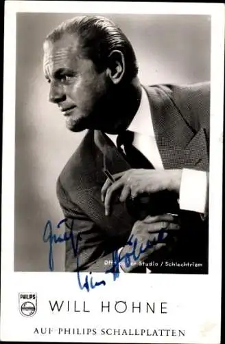 Ak Sänger Will Höhne, Portrait, Autogramm
