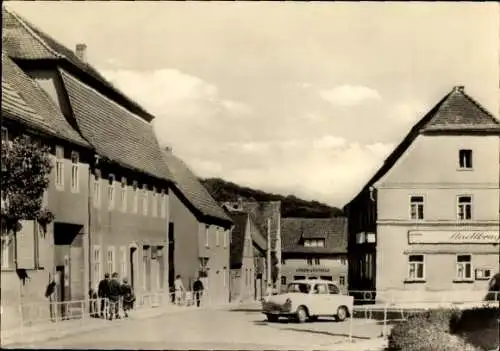 Ak Rastenberg in Thüringen, Konsum Gaststätte Stadtkrug, Trabant