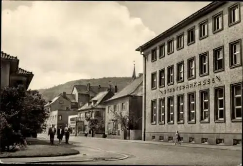 Ak Bleicherode am Harz, Kirchstraße, Sparkasse