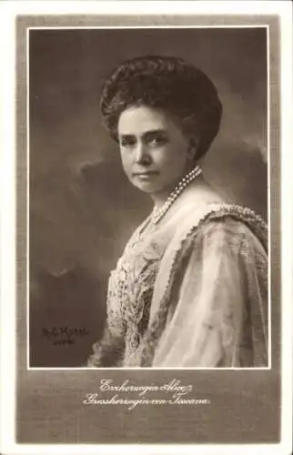 Ak Erzherzogin Alice, Großherzogin von Toscana, Portrait