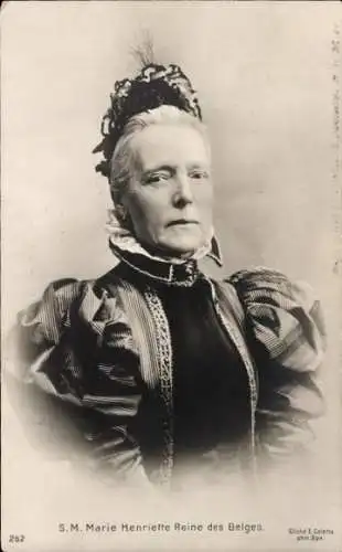 Ak Marie Henriette von Österreich, Reine des Belges, Portrait