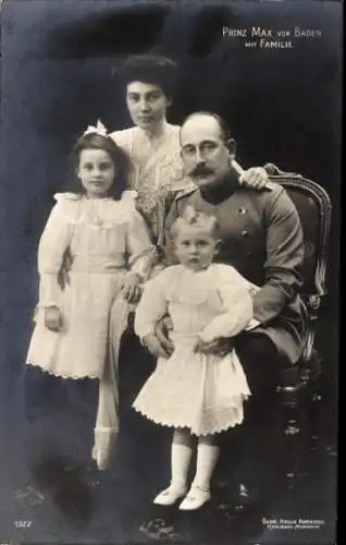 Ak Prinz Max von Baden, Maria-Luise von Hannover und Cumberland, Kinder, Portrait