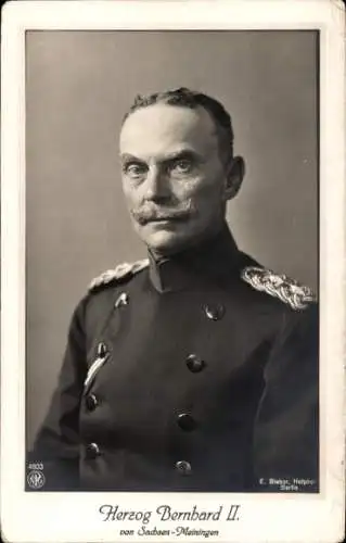 Ak Herzog Bernhard II. von Sachsen-Meiningen, Portrait