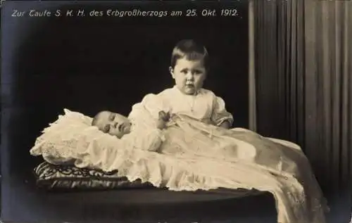 Ak Taufe Erbgroßherzog Karl August, Prinzessin Sophie, Kinder Wilhelm Ernst Sachsen Weimar Eisenach