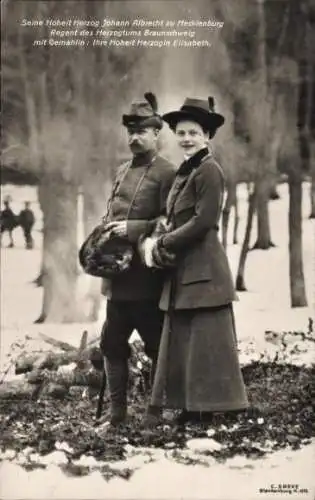 Ak Herzog Johann Albrecht zu Mecklenburg, Regent von Braunschweig mit Gemahlin, Herzogin Elisabeth