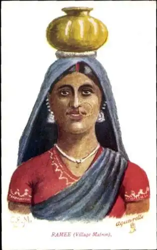 Künstler Ak Ramee, Village Matron, Inderin