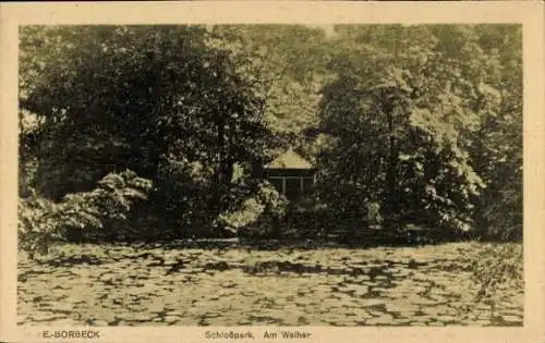 Ak Borbeck Essen im Ruhrgebiet, Schlosspark, am Weiher