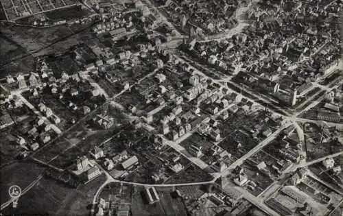 Ak Ravensburg in Württemberg Oberschwaben, Fliegeraufnahme vom Ballon des Grafen Zeppelin aus