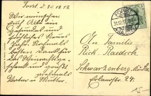 Ak Forst in der Lausitz, Bismarck-Platz, Denkmal