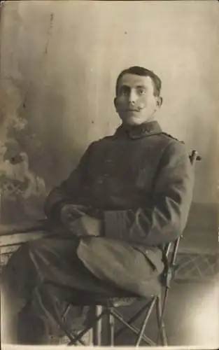 Foto Ak Warszawa Warschau Polen, Deutscher Soldat in Uniform, Landsturm