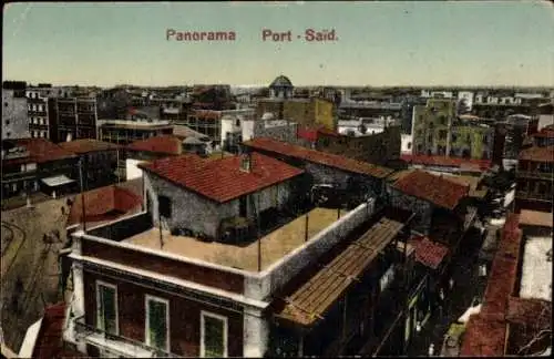 Ak Port Said Ägypten, Panorama, Stadtübersicht