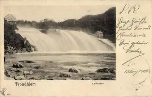 Ak Trondhjem Trondheim Norwegen, Lerfossen, Wasserfall