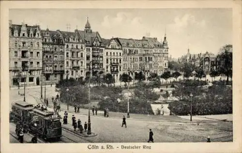Ak Köln am Rhein, Deutscher Ring, Straßenbahn