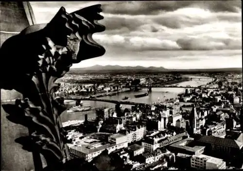 Ak Köln am Rhein, Blick vom Domturm, Panorama, Siebengebirge