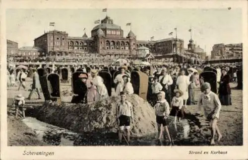 Ak Scheveningen Den Haag Südholland, Strand, Kurhaus