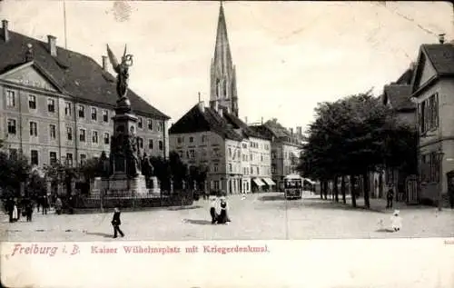 Ak Freiburg im Breisgau, Kaiser Wilhelmsplatz, Kriegerdenkmal