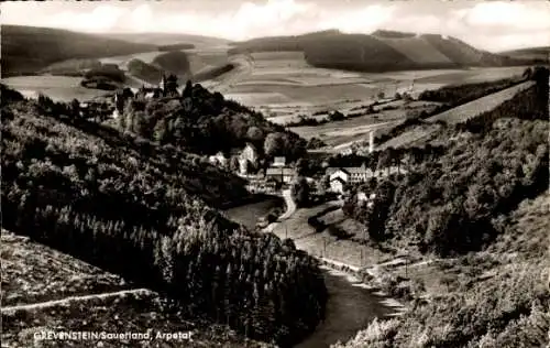 Ak Grevenstein Meschede im Sauerland, Arpetal, Panorama