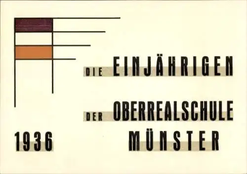 Studentika Ak Münster in Westfalen, Die Einjährigen der Oberrealschule 1936